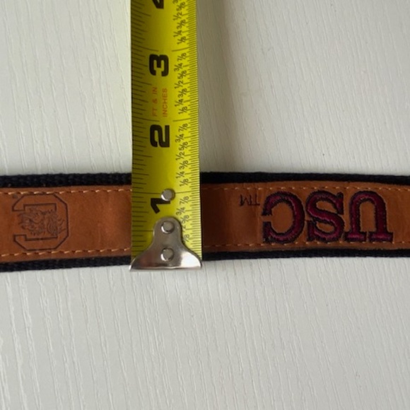 ZEP PRO Leather Canvas Belt USC Logo Embroidery Size 32 - Picture 7 of 11